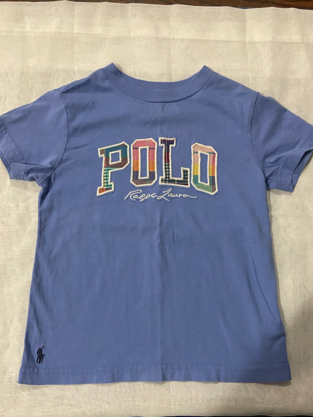 Polo by Ralph Lauren Light Blue Tee with Multicolor Logo